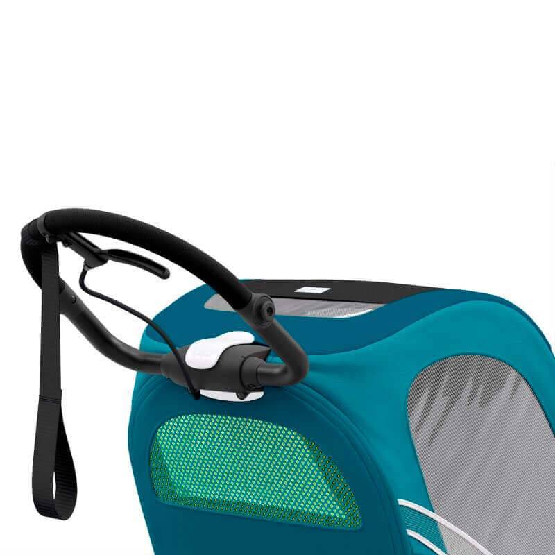 Guidon ergonomique et ajustable de la poussette sport Cybex Zeno en version bleue - YGGOR