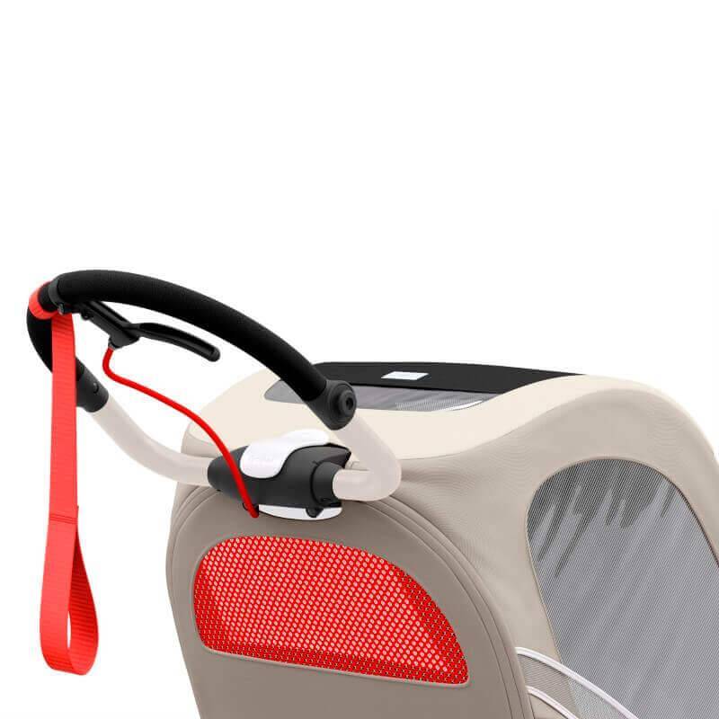 Guidon ergonomique et ajustable de la poussette sport Cybex Zeno en version beige - YGGOR