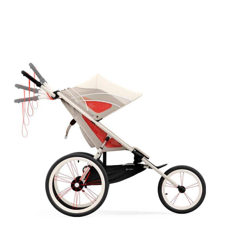 Le guidon de la poussette AVI Beige CYBEX est ajustable en hauteur - YGGOR