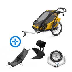 Pack YGGOR bébé sport 1 : remorque vélo Thule Sport 1 noire + hamac + support enfant