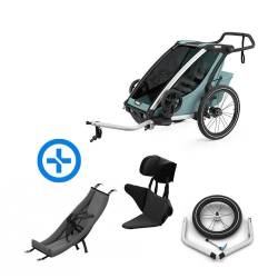 Pack YGGOR bébé cross 1 : remorque vélo Thule Cross 1 Alaska + hamac + support enfant + kit jogging