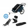 Pack YGGOR bébé cross 2 : remorque vélo Thule Cross 2 bleu majolique + hamac + support enfant + duvet